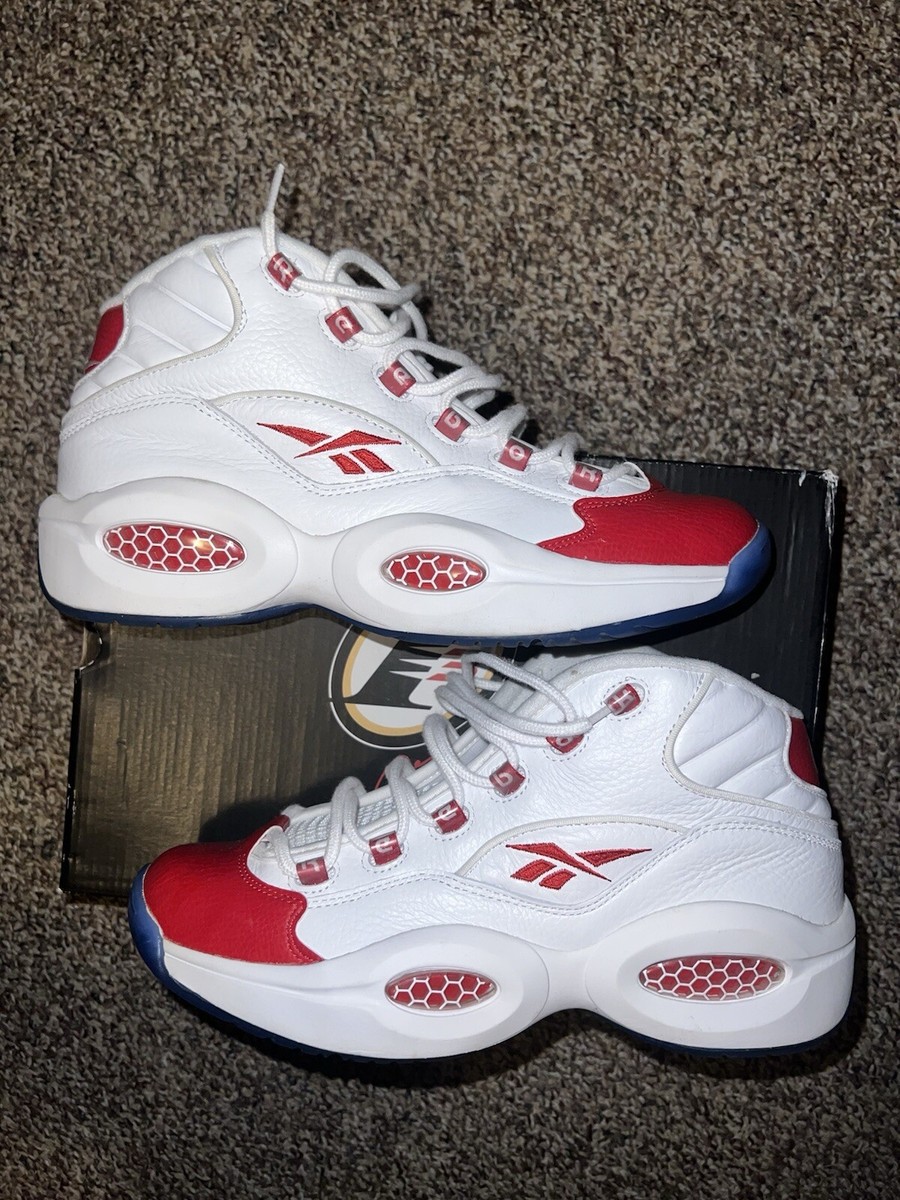 Size Reebok Question Mid White Pearlized Red