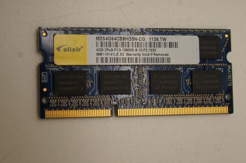 4GB-DDR3 1333 PC3 10600 ELIXIR M2S4G64CB8HD5NCG LAPTOP SODIMM RAM SPEICHER - Picture 2 of 4