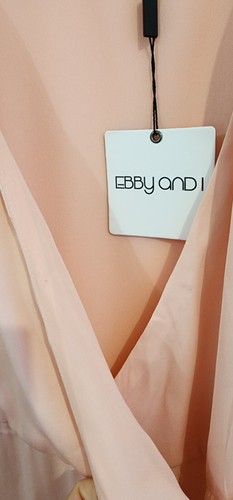 EBBY & I Label Women BNWT Wrap Over Champange Wrap Dress Size 14 - Picture 8 of 8