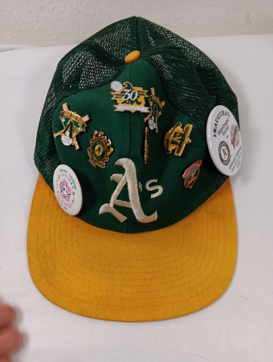 90s Oakland Athletics A's MLB Baseball Snapback Hat Cap with 90s Oakland Athletics A's MLB Baseball Snapback Hat Cap with