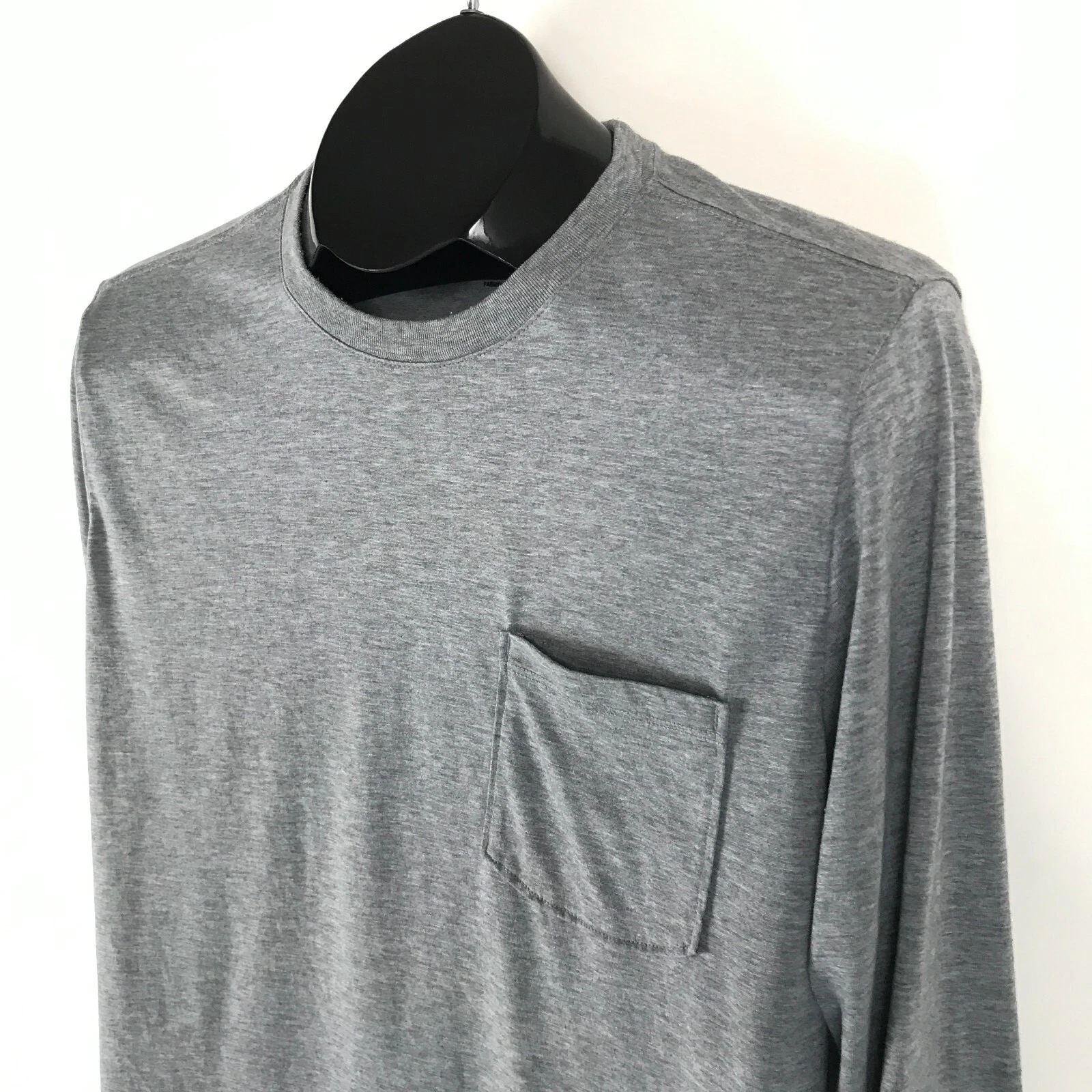 prana long sleeve pocket crew neck knit casual outdoor shirt