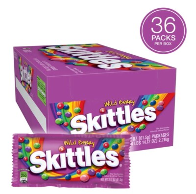 Skittles 36 Count Pack (tropical, Wild Berry)