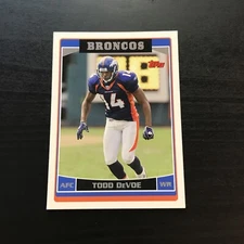 2006 Topps Rookie RC #34 Todd DeVoe Denver Broncos Football Card