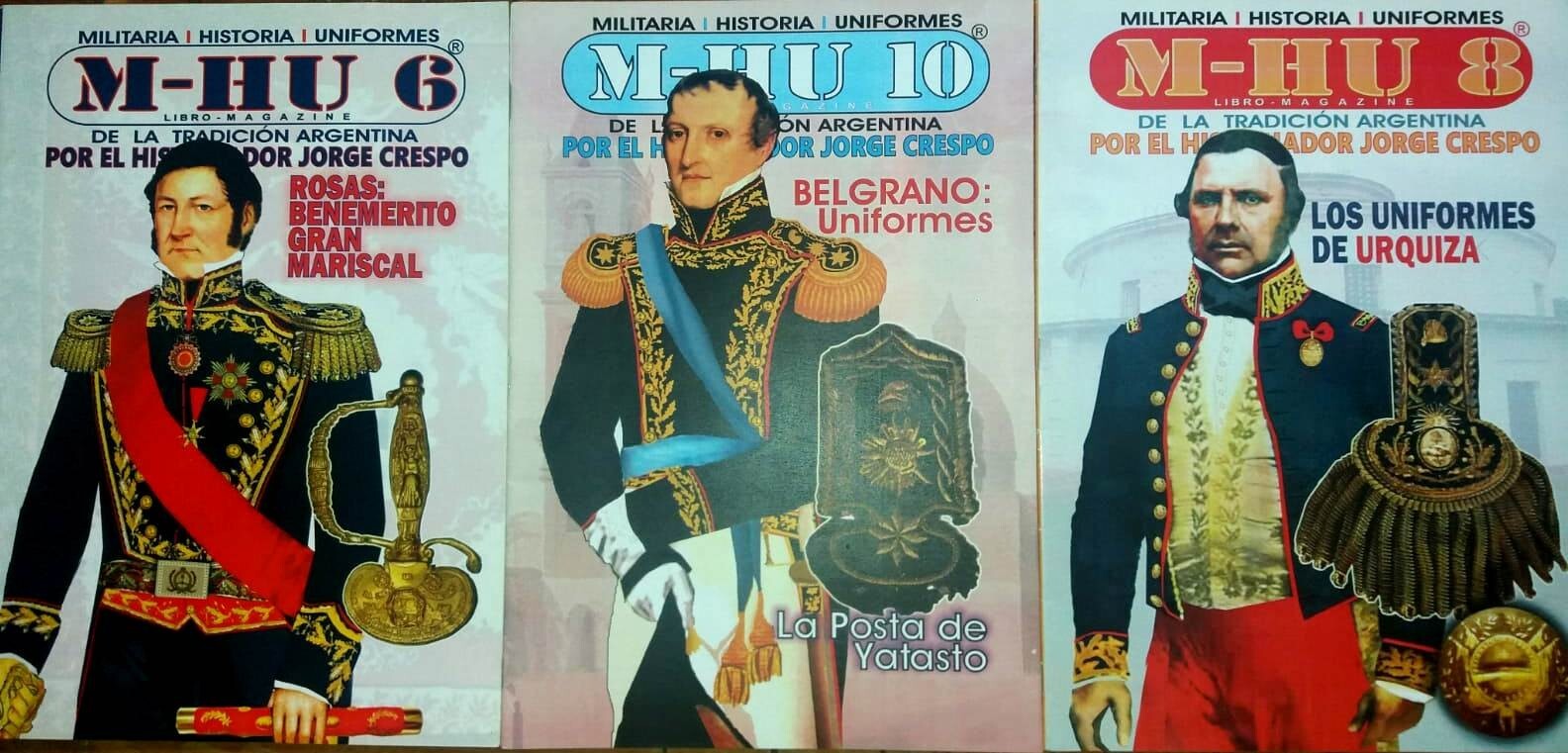 COLECCION 3 MAGAZINES UNIFORMES MILITARES ROSAS BELGRANO Y URQUIZA 1811 - 1860