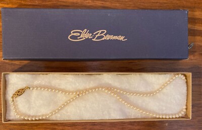 Vintage Single Strand Simulated Pearl Necklace in Box Elder Beerman
