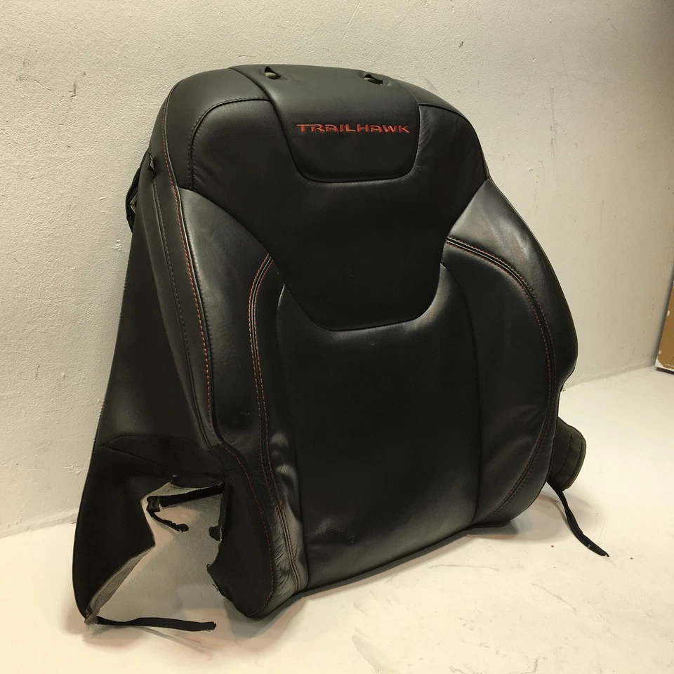 2014 Jeep Cherokee Front Passenger Seat Back Cover Cushion Black Leather OEM - Image 2 of 4