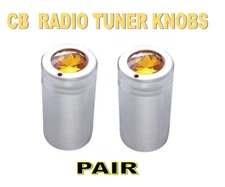 CB Radio  Tune Knob SET (PAIR)  w/ Amber Jewels chrome 