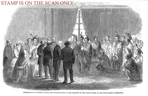 AMERICA 'Pawnees, Poncas & Pottowattanies Meet the President': 1858 Print 701/73