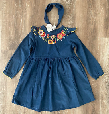 embroidered corduroy dress Madewell Embroidered Corduroy Square-Neck Mini Dress Size XXS NWT