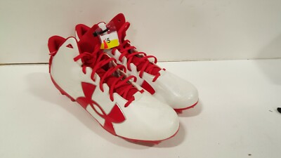 UA Under Armour Fierce Phantom MC Football Cleats 1283304-161 White/Red Size 15
