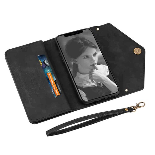 For iPhone 15 Pro 14 13 12 11 XS XR SE 7 8 Zipper Wallet Flip Leather Case Cover - Picture 27 of 54