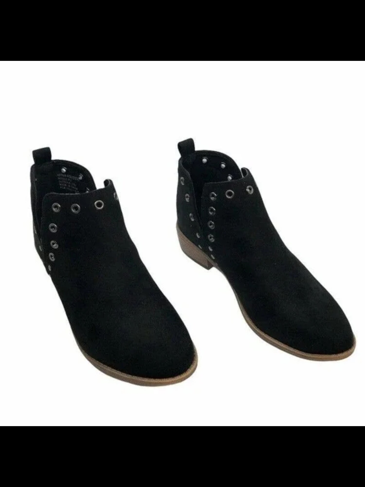 JOURNEE COLLECTION Womens Black Metal Stud Detail Firth Slip On Booties 5.5