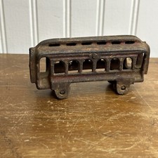 Vintage 4.75" Cast Iron Passenger Train Car AC Williams Kenton Hubley