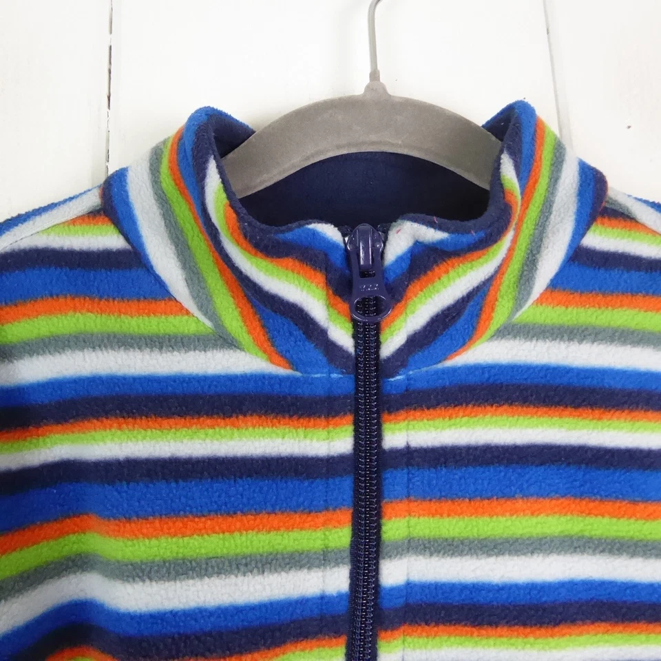Hanna Andersson Sweater Boys SZ 6-7 120cm Fleece 1/4 Zip Striped Colorful Casual - Изображение 4 из 4