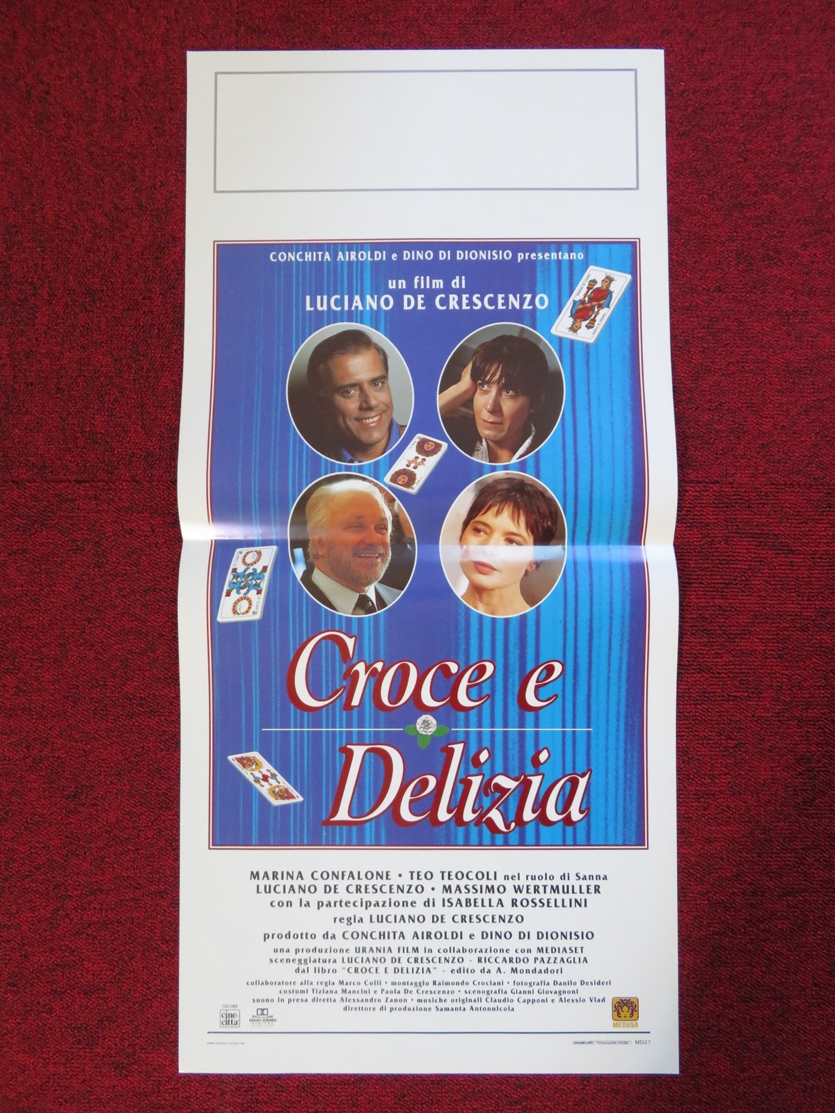 Locandina originale film Croce e delizia (1995) - Regia di Luciano De Crescenzo