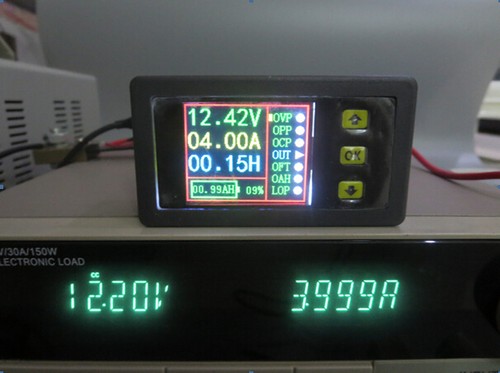 DC 90V 20A LCD Volt Amp Ah Power Capacity Percent Battery Monitor Watt Meter - Bild 5 von 9