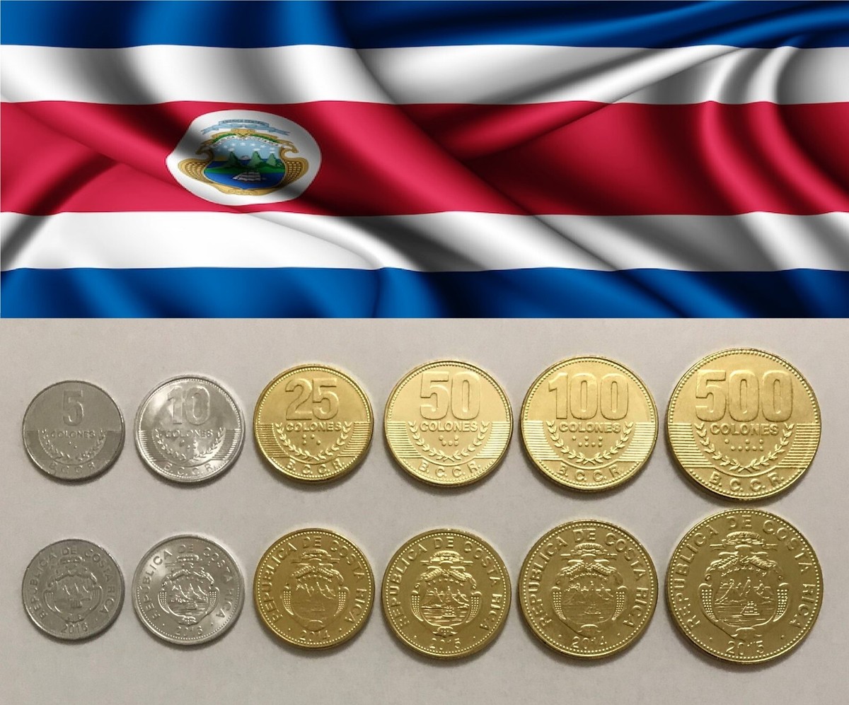 COSTA RICA - Complete SET of 6 Coins (colon, colones) 2008