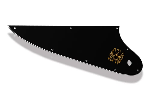 Black 3 Ply Pickguard for Epiphone Firebird w/ Gold Bird Decal Made In USA