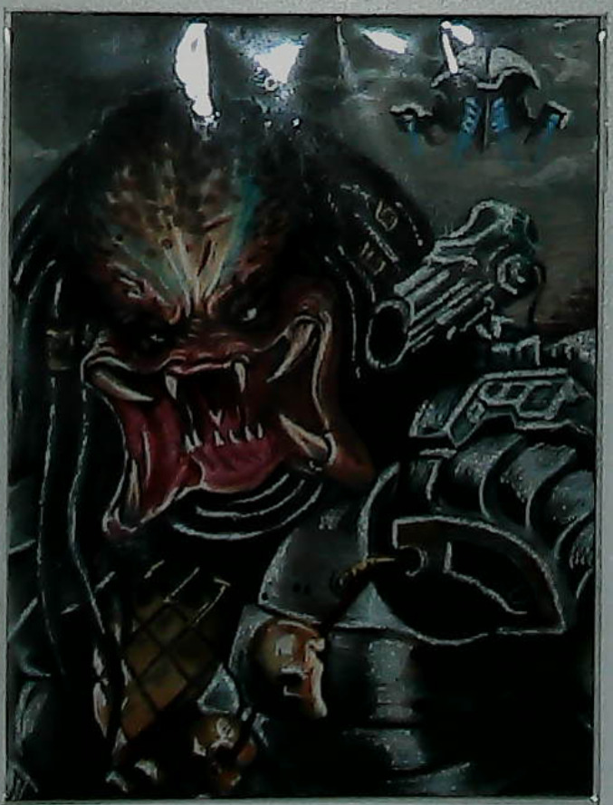 2023 Alien vs Predator Hand drawn original art sketch card OSCAR 1/1  FU YANG