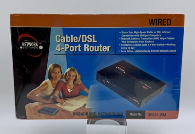 Network Everywhere NR041-WM Wired Cable DSL 4 Port Router Broadband New