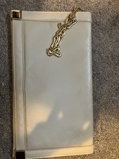 Vintage Saks Fifth Avenue Leather Crossbody Bag-Lattice Chain Strap