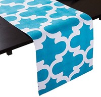 Linentablecloth Turquoise And White Trellis Table Runner, 13 X 90-inch, New, Fre on sale Linentablecloth Turquoise And White Trellis Table Runner, 13 X 90-inch, New, Fre on sale