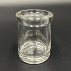VTG Clear Glass Dairy Creamer Jar Cream Milk Bottle Miniature Mini 1.25” x 1.5”