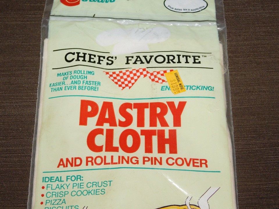 VINTAGE KITCHEN CADIE PASTRY CLOTH & ROLLING PIN COVER NEW OLD STOCK