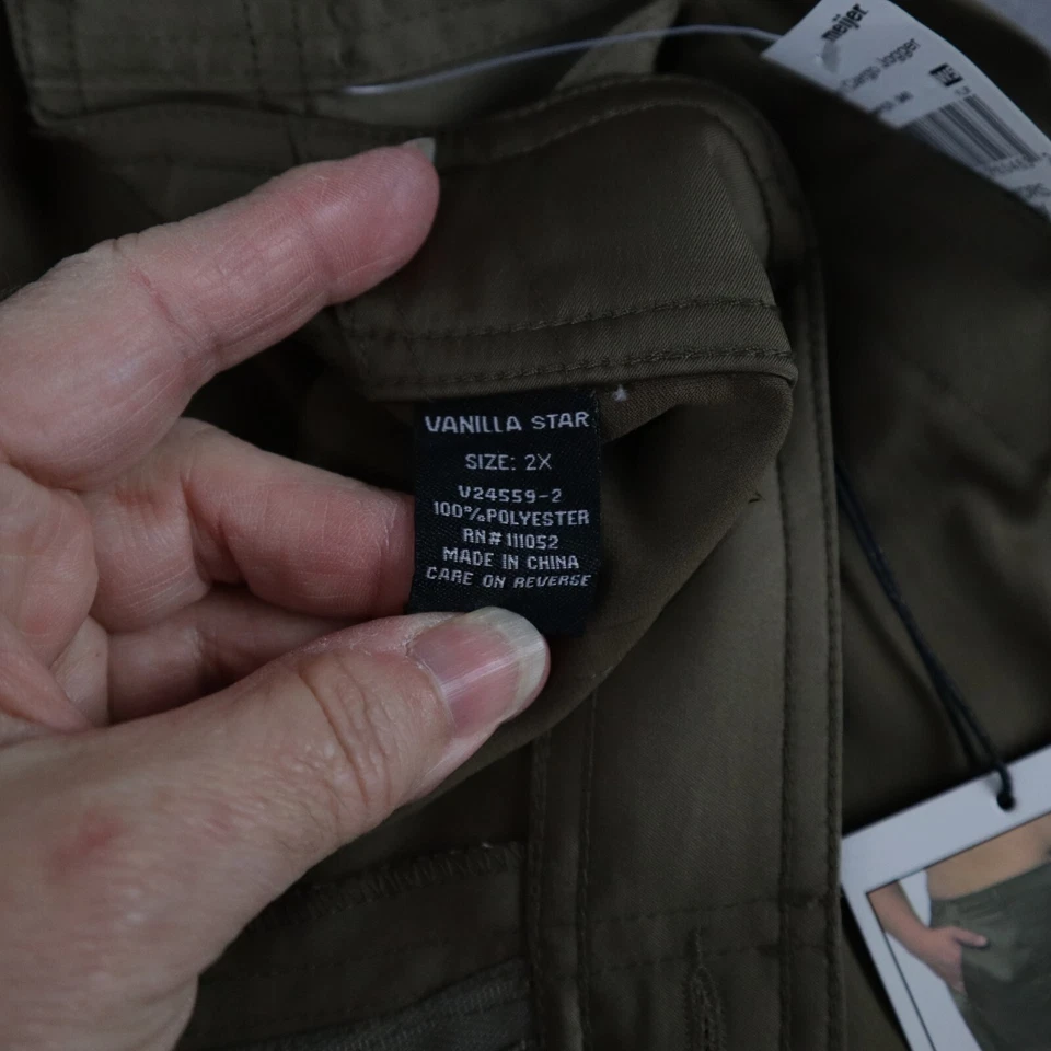 Pantalones Vanilla Star Mujer Junior 2X Satén Carga Bolsillo Jogger Informal Marrón Nuevos con Etiquetas Foto 4 de 4