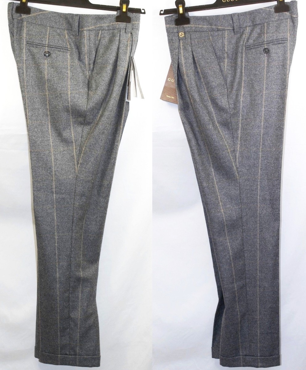 パンツ GUCCI ARCHIVE GRAY WOOL SLACKS パンツ GUCCI ARCHIVE GRAY WOOL SLACKS Wool gabardine pant in