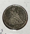1877S US Seated LIBERTY SILVER Dime!! VF Details! "San Francisco" Old US Coin!