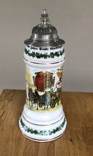 Bierkrug Jubiläumskrug mit Zinndeckel 1196-1996 800 Jahre Stadt Gardelegen 1l