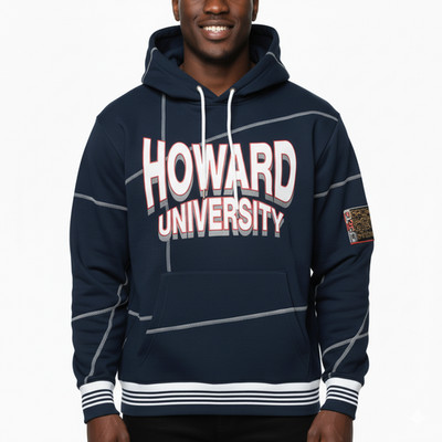 AACA Howard University Bison NAVY WHITE Heavyweight Hoodie Vintage HBCU