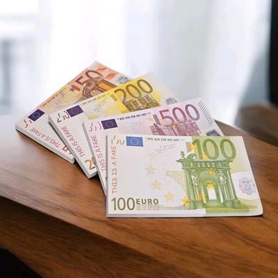 Notizblock 50  100  200  500  Scheine Fake Banknoten 80 Blatt 14x8cm weiß
