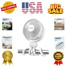 Mini Portable Stroller Fan, Battery Operated Small Clip on, Detachable 3 Spee...