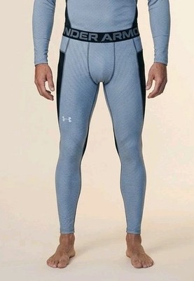 UNDER ARMOUR MEN'S COLDGEAR INFRARED GRID LEGGINGS PRINT BLUE  #1381747-NWT