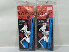 Vintage EZ Natural Wood Bag Sticks 10  Long Lot Of 2 Pair