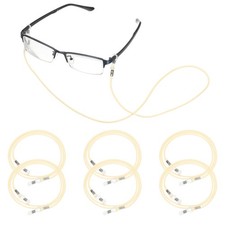 6 Pcs Eyeglasses Chains for Women, Eyeglasses Chain with Lanyard, Beige