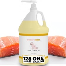 Salmon Oil for Dogs Gallon 128oz 100 Norwegian Fish Oil Omg3 for Coat Joints