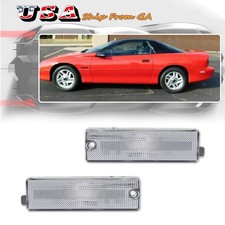 2PCS Clear Lens Rear Fender Side Marker Lights For 1993-2002 Chevy Camaro