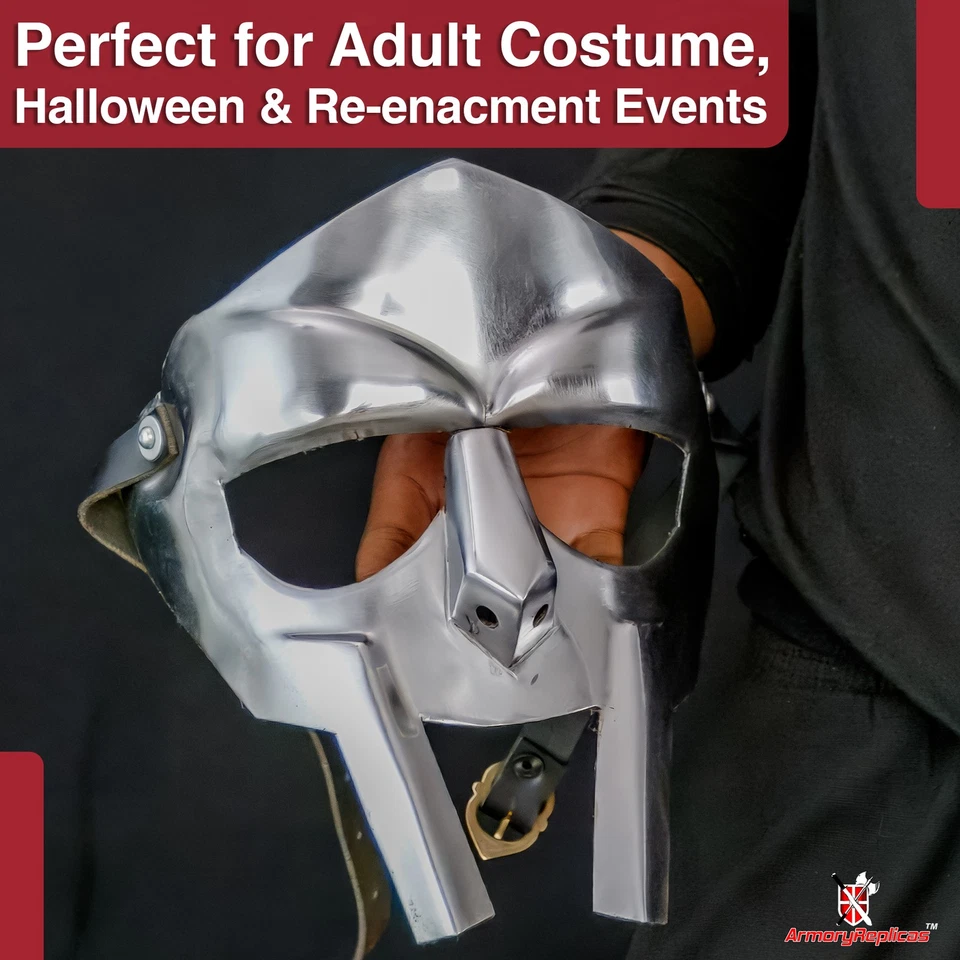 MF Doom Rapero Madvillain Gladiador Máscara Armadura Réplica Foto 4 de 4