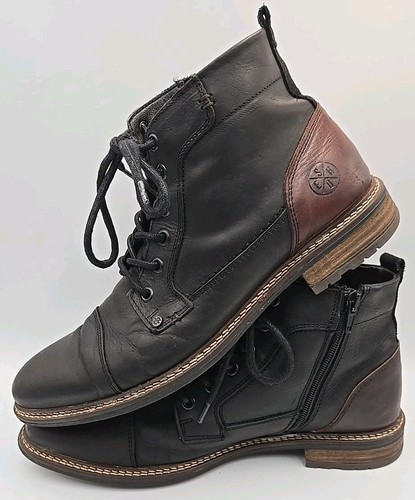 Bull Boxer Warrynt Cap-Toe Boots Men’s US 10 Black Leather Chukka Boots Handmade - Picture 4 of 14