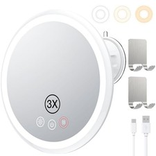 3X Magnifying Lighted Shower Mirror Fogless for Shaving, 5000mAh Rechargeable