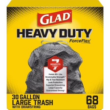 Glad ForceFlex + Large Drawstring Black Trash...