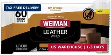 Weiman Leather Cleaner and Conditioner Wipes, Clean, Condition and Restores Leat