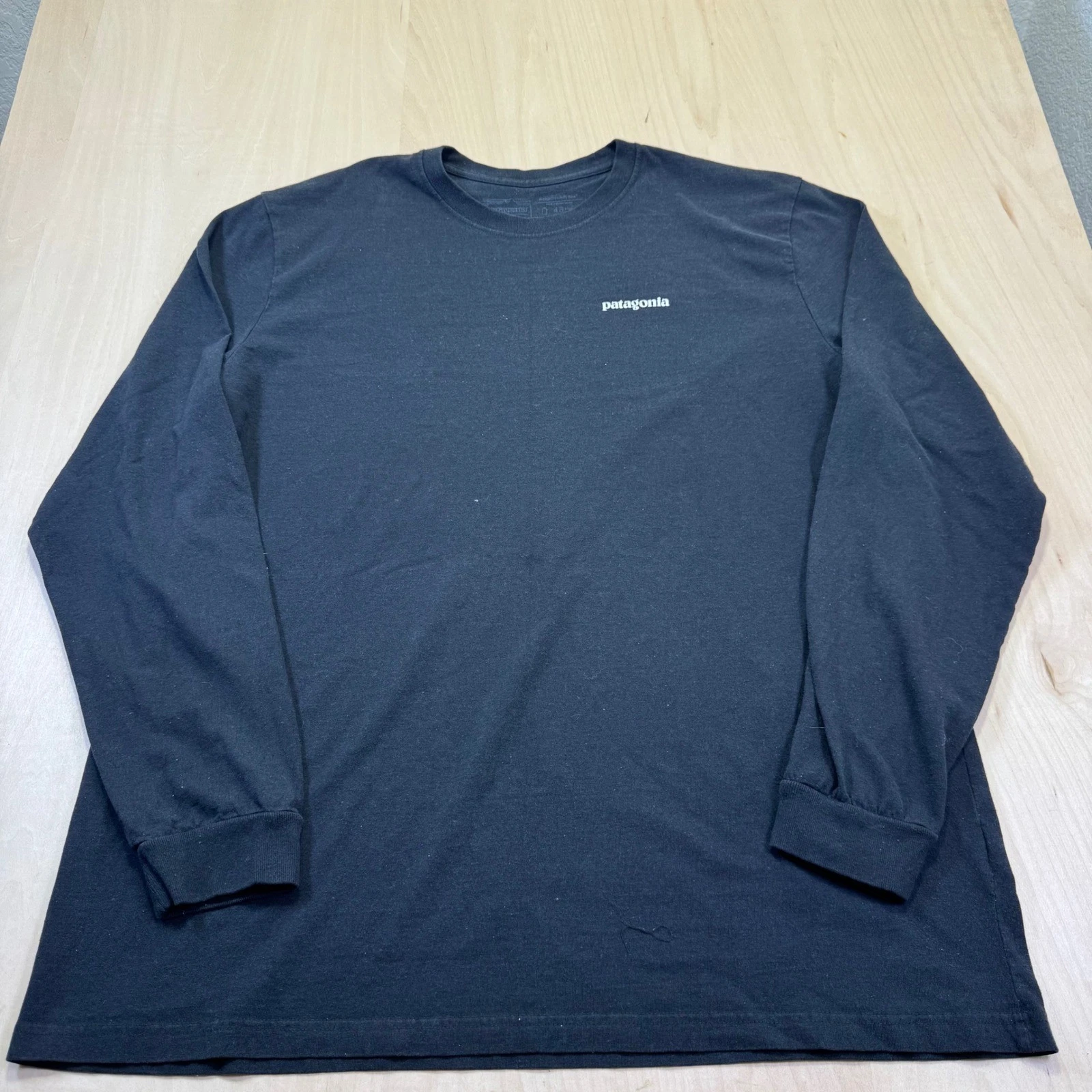 Patagonia Long Sleeve T-Shirt XL Black Responsibili-tee Graphic Logo Men's