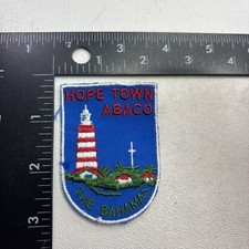 Vintage HOPE TOWN ABACO LIGHTHOUSE Bahamas Patch Travel Souvenir 45U4