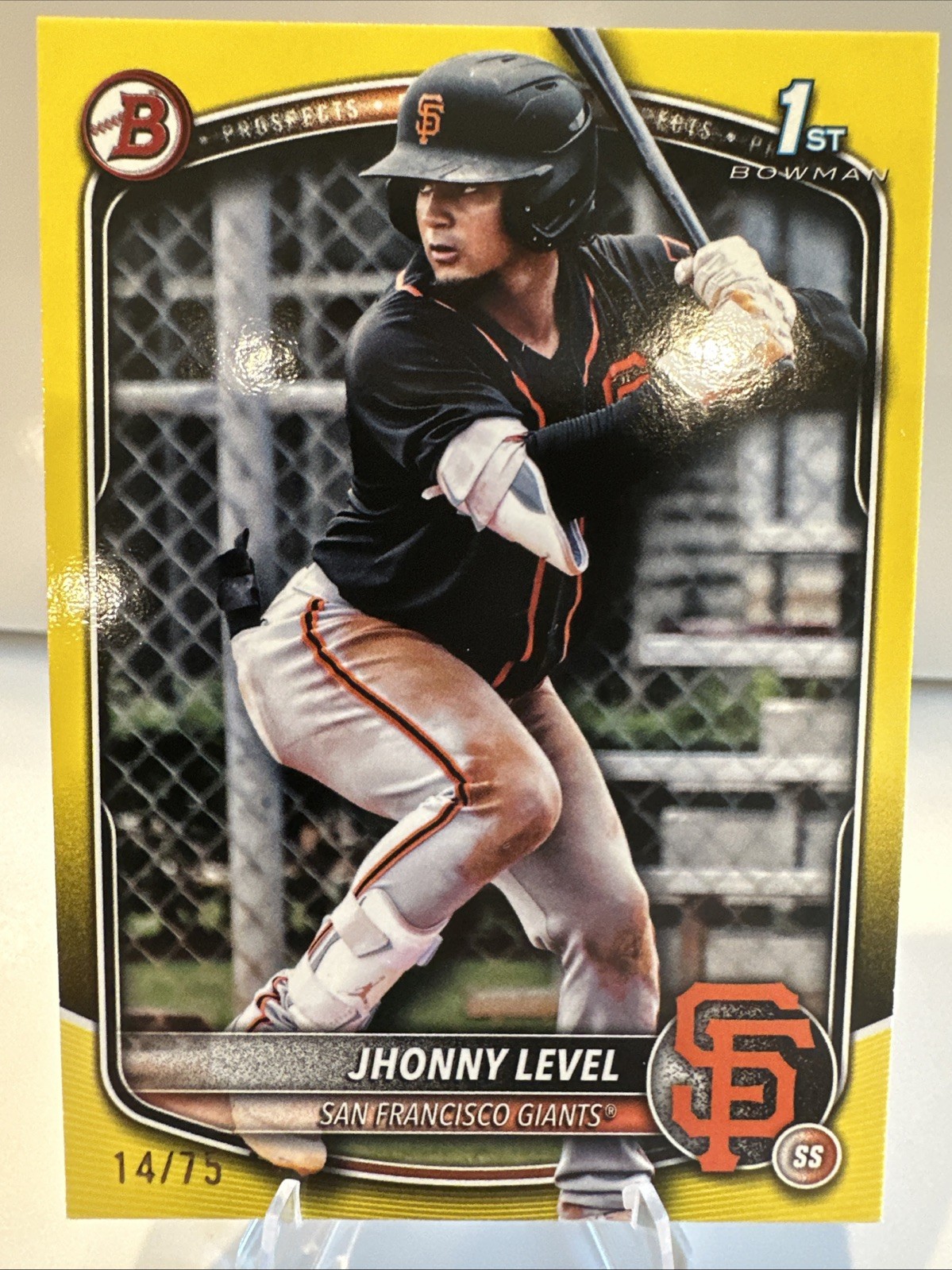 2025 Bowman Chrome Prospects Jhonny Level #BCP-147 Yellow /75