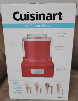 Cuisinart Automatic 1.5 Quart Ice Cream Yogurt Sorbet Maker Red ICE-21RP1 NEW