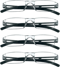 4 Pairs Reading Glasses, Blue Light Blocking Computer Reading Glasses F